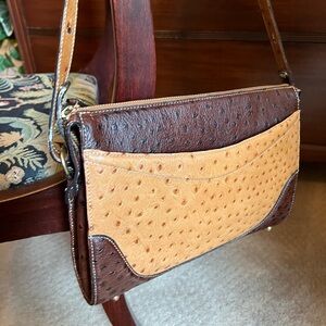 Brahmin 2toned Ostrich embossed leather shoulder bag - Price Dropped!!!